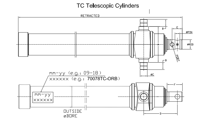 telescopic front-mounted hydraulic cylinder