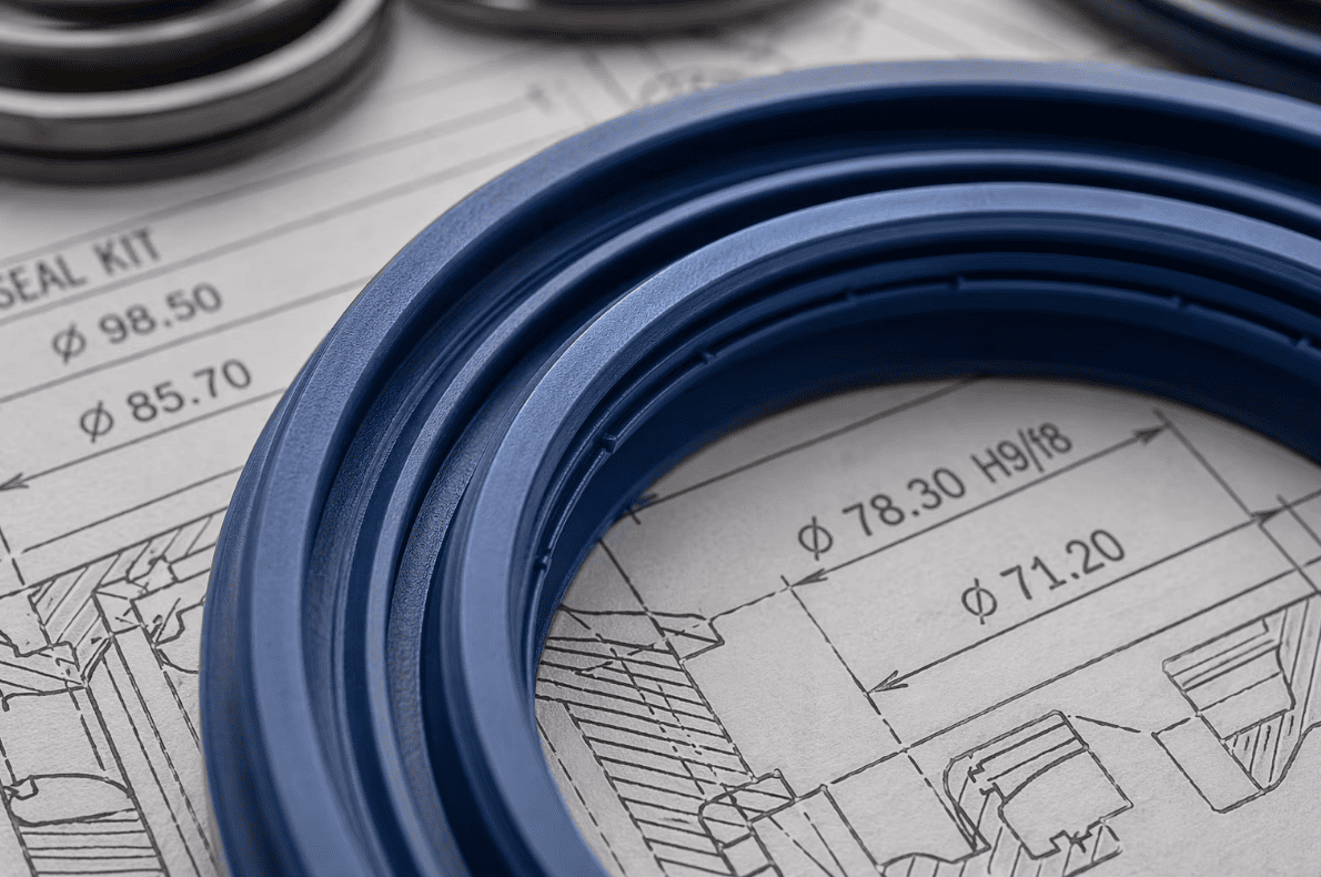 High-spec Viton multi-lip hydraulic seal for thermal compensation 