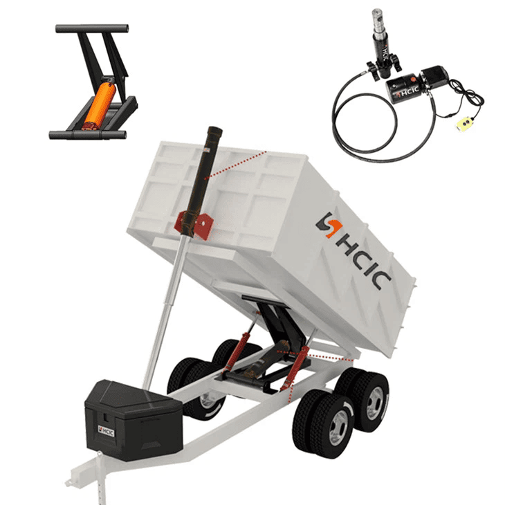 டம்ப் டிரெய்லருக்கான பெரிய டன் HSG உயர் அழுத்த ஹைட்ராலிக் ஆயில் சிலிண்டர்